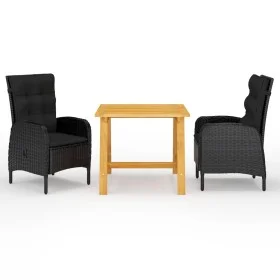 Black 3-Piece Garden Dining Set by vidaXL, Garden sets - Ref: Foro24-3068690, Price: 383,05 €, Discount: %