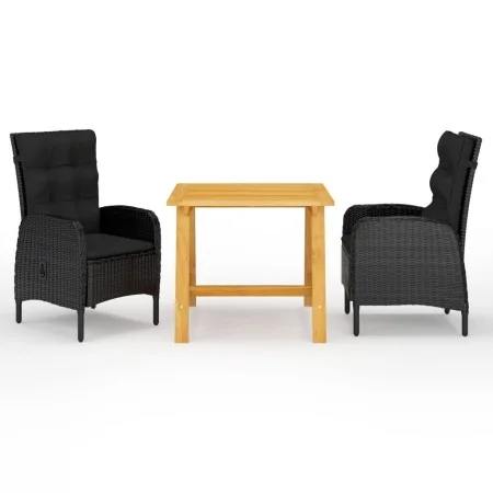 Black 3-Piece Garden Dining Set by vidaXL, Garden sets - Ref: Foro24-3068690, Price: 354,47 €, Discount: %