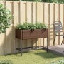 Jardinera con estante ratán sintético marrón de , Maceteros y jardineras - Ref: Foro24-366385, Precio: 81,45 €, Descuento: %