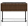 Jardinera con estante ratán sintético marrón de , Maceteros y jardineras - Ref: Foro24-366385, Precio: 81,45 €, Descuento: %