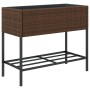 Jardinera con estante ratán sintético marrón de , Maceteros y jardineras - Ref: Foro24-366385, Precio: 81,45 €, Descuento: %