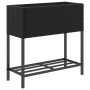 Jardinera con estante ratán sintético negro by , Pots and planters - Ref: Foro24-366387, Price: 68,07 €, Discount: %