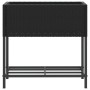 Jardinera con estante ratán sintético negro by , Pots and planters - Ref: Foro24-366387, Price: 68,07 €, Discount: %