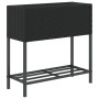 Jardinera con estante ratán sintético negro by , Pots and planters - Ref: Foro24-366387, Price: 68,07 €, Discount: %