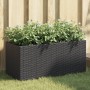 Jardinera de jardín con 2 maceteros ratán PE negro 72x30x32 cm de , Maceteros y jardineras - Ref: Foro24-366422, Precio: 53,0...