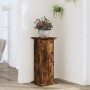 Soportes de plantas madera ingeniería roble ahumado 33x33x80 cm