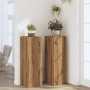 Soportes para plantas 2 uds madera roble artisian 33x33x100 cm de , Soportes para macetas - Ref: Foro24-3307890, Precio: 94,5...
