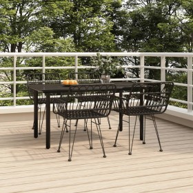 Juego de comedor de jardín 5 piezas ratán sintético negro by , Garden sets - Ref: Foro24-3157869, Price: 393,12 €, Discount: %