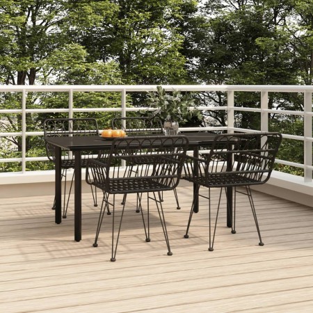Juego de comedor de jardín 5 piezas ratán sintético negro by , Garden sets - Ref: Foro24-3157869, Price: 393,12 €, Discount: %