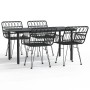 Juego de comedor de jardín 5 piezas ratán sintético negro by , Garden sets - Ref: Foro24-3157869, Price: 393,12 €, Discount: %