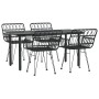 Juego de comedor de jardín 5 piezas ratán sintético negro by , Garden sets - Ref: Foro24-3157869, Price: 393,12 €, Discount: %
