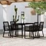 Juego de comedor de jardín 5 piezas negro by , Garden sets - Ref: Foro24-3099157, Price: 410,54 €, Discount: %