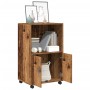 Armario con ruedas madera de ingeniería envejecida 55x40x91 cm by , Sideboards - Ref: Foro24-853189, Price: 73,28 €, Discount: %