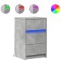 Mesita de noche con luces LED madera ingeniería gris hormigón von , Nachttische - Ref: Foro24-852015, Preis: 80,67 €, Rabatt: %