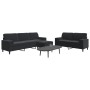 Juego de sofás con cojines 3 piezas terciopelo negro by , Sofas - Ref: Foro24-3278506, Price: 566,45 €, Discount: %