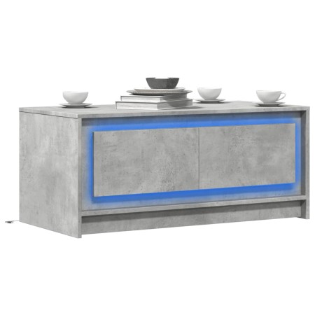 Mesa de centro con luces LED madera de ingeniería gris hormigón by , Coffee table - Ref: Foro24-851987, Price: 107,56 €, Disc...