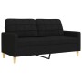Juego de sofás con cojines 2 piezas tela negro by , Sofas - Ref: Foro24-3278339, Price: 527,63 €, Discount: %