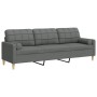 Sofá de 3 plazas con cojines tela gris oscuro 210 cm by , Sofas - Ref: Foro24-3278202, Price: 298,70 €, Discount: %