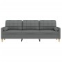 Sofá de 3 plazas con cojines tela gris oscuro 210 cm by , Sofas - Ref: Foro24-3278202, Price: 298,70 €, Discount: %