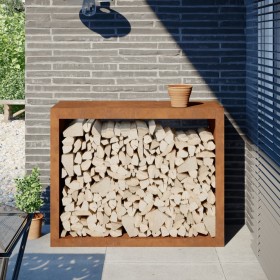 Leñero 100x40x80 cm Acero oxidado by , Firewood bags and holders - Ref: Foro24-850981, Price: 128,24 €, Discount: %