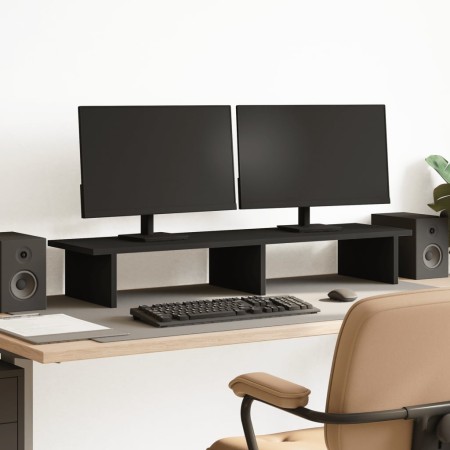 Soporte para monitor madera maciza de pino negro 100x27x15 cm von , Computersockel und -erhöhungen - Ref: Foro24-854707, Prei...