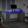 Escritorio con LED madera ingeniería gris sonoma 160x55x91 cm by , Desks - Ref: Foro24-3309434, Price: 206,45 €, Discount: %