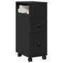 Armario de baño estrecho con ruedas madera de ingeniería negro von , Schließfächer und Lagerschränke - Ref: Foro24-855233, Pr...
