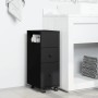 Armario de baño estrecho con ruedas madera de ingeniería negro von , Schließfächer und Lagerschränke - Ref: Foro24-855233, Pr...