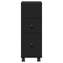 Armario de baño estrecho con ruedas madera de ingeniería negro von , Schließfächer und Lagerschränke - Ref: Foro24-855233, Pr...