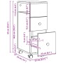 Armario de baño estrecho con ruedas madera de ingeniería negro von , Schließfächer und Lagerschränke - Ref: Foro24-855233, Pr...