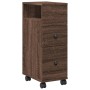 Armario de baño estrecho con ruedas madera marrón roble von , Schließfächer und Lagerschränke - Ref: Foro24-855238, Preis: 56...