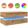Mesa de centro con luces LED roble artisian 90x50x40 cm by , Coffee table - Ref: Foro24-857719, Price: 116,67 €, Discount: %
