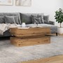 Mesa de centro con luces LED roble artisian 90x50x40 cm by , Coffee table - Ref: Foro24-857719, Price: 116,67 €, Discount: %
