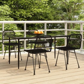 Juego de comedor de jardín 5 piezas ratán sintético negro von , Gartensets - Ref: Foro24-3157883, Preis: 431,44 €, Rabatt: %