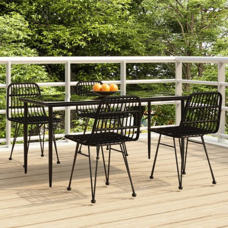 Juego de comedor de jardín 5 piezas ratán sintético negro by , Garden sets - Ref: Foro24-3157883, Price: 413,98 €, Discount: %