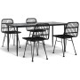 Juego de comedor de jardín 5 piezas ratán sintético negro by , Garden sets - Ref: Foro24-3157883, Price: 413,98 €, Discount: %