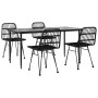 Juego de comedor de jardín 5 piezas ratán sintético negro by , Garden sets - Ref: Foro24-3157883, Price: 413,98 €, Discount: %