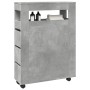 Armario de baño estrecho con ruedas madera gris hormigón by , Lockers and storage cabinets - Ref: Foro24-855271, Price: 100,8...