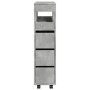 Armario de baño estrecho con ruedas madera gris hormigón by , Lockers and storage cabinets - Ref: Foro24-855271, Price: 100,8...