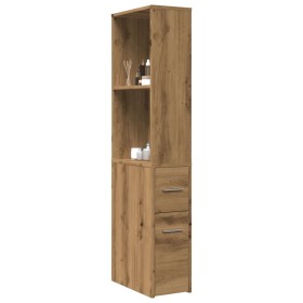 Armario de baño estrecho con ruedas madera roble artisian von , Schließfächer und Lagerschränke - Ref: Foro24-855303, Preis: ...