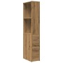 Armario de baño estrecho con ruedas madera roble artisian von , Schließfächer und Lagerschränke - Ref: Foro24-855303, Preis: ...