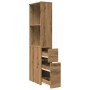 Armario de baño estrecho con ruedas madera roble artisian von , Schließfächer und Lagerschränke - Ref: Foro24-855303, Preis: ...