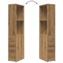 Armario de baño estrecho con ruedas madera roble artisian von , Schließfächer und Lagerschränke - Ref: Foro24-855303, Preis: ...