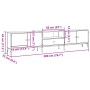 Mueble TV cajón madera ingeniería roble artesanal 200x25x44 cm de , Muebles TV - Ref: Foro24-857697, Precio: 128,42 €, Descue...