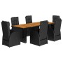 Set de comedor de jardín 7 pzas y cojines ratán sintético negro by , Garden sets - Ref: Foro24-3277648, Price: 1,00 €, Discou...