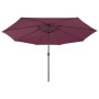 Sombrilla de jardín con luces LED rojo burdeos 400 cm by , Umbrellas - Ref: Foro24-312534, Price: 101,35 €, Discount: %