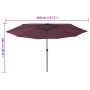 Sombrilla de jardín con luces LED rojo burdeos 400 cm by , Umbrellas - Ref: Foro24-312534, Price: 101,35 €, Discount: %