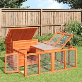 Conejera de madera maciza de pino marrón 144x123x67,5 cm von , Käfige und Lebensräume für Kleintiere - Ref: Foro24-172280, Pr...