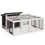 Conejera de madera maciza de pino gris 144x123x67,5 cm von , Käfige und Lebensräume für Kleintiere - Ref: Foro24-172282, Prei...