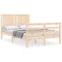 Estructura de cama con cabecero madera maciza 120x200 cm de vidaXL, Camas y somieres - Ref: Foro24-3194761, Precio: 120,40 €,...
